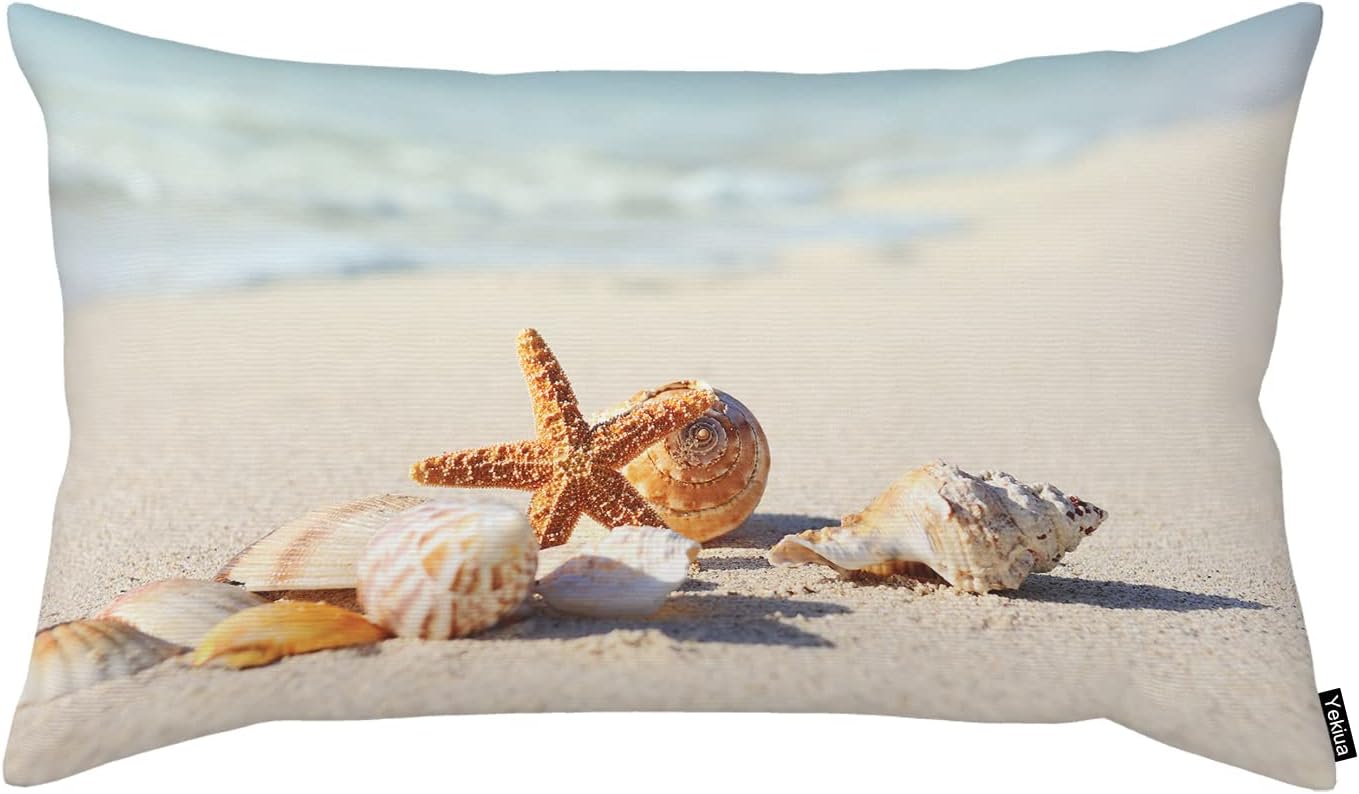 Starfish Seashell Throw Pillow Cover